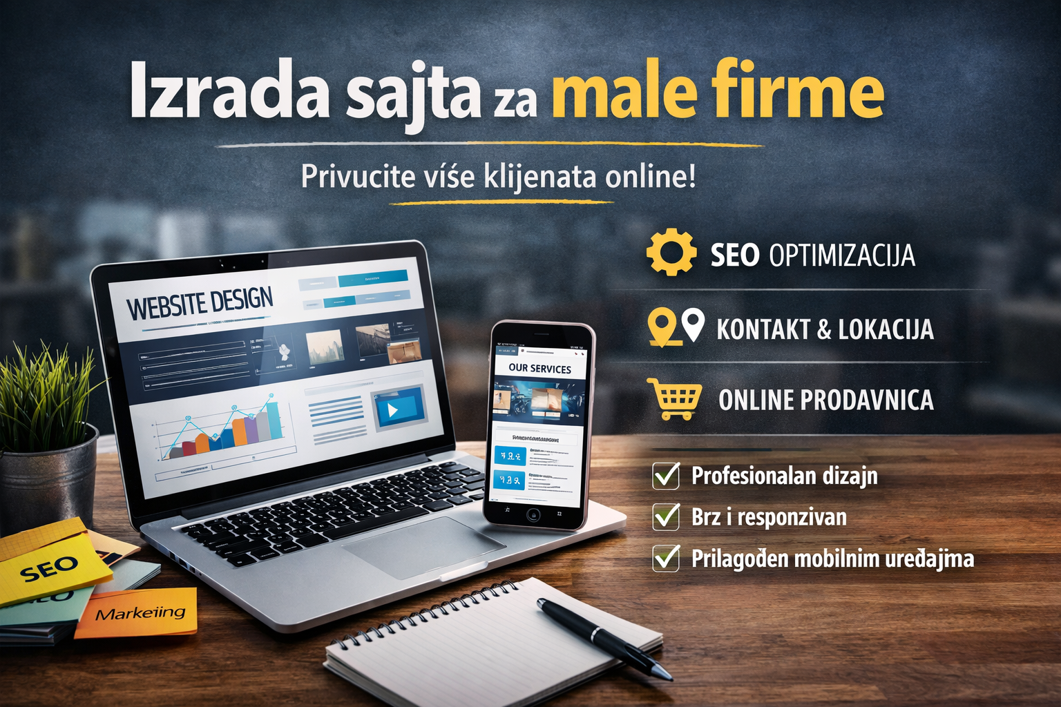 Izrada sajta za male firme: kako da dobiješ više klijenata (Vodič 2026)