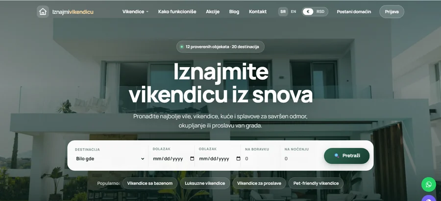 Iznajmi vikendicu screenshot